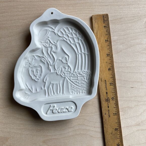 Longaberger Pottery Angel Cookie Mold 1993 1995 Series Peace with boxes - Picture 15 of 15